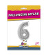 40" Number 6 Silver bag of 1pc