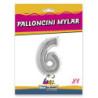 40" Number 6 Silver bag of 1pc