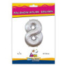 40" Number 8 Silver bag of 1pc