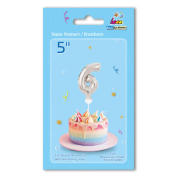 5" Number 6 Silver bag of 1pc
