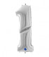 Mylar Number 1 Silver Giga 64" - 163cm 1pc