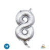 14" Number 8 Silver bag of 1pc