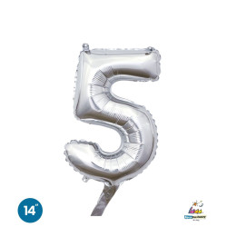 14" Number 5 Silver bag of 1pc