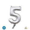14" Number 5 Silver bag of 1pc