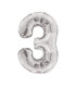 Mylar Number 3 Silver Helium Saver 34"/87 cm 1pc