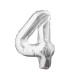Mylar Number 4 Silver Helium Saver 34"/87 cm 1pc