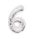 Mylar Number 6 Silver Helium Saver 34"/87 cm 1pc