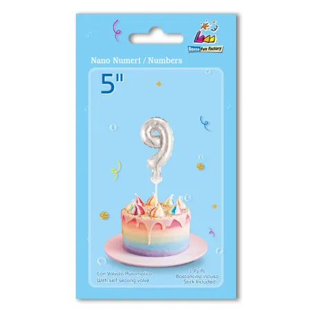 Mylar Number 8 Silver Helium Saver 34"/87 cm 1pc