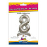 30" Standing Number 8 Silver bag of 1pc
