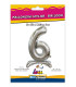 30" Standing Number 6 Silver bag of 1pc