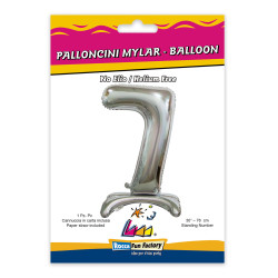 30" Standing Number 7 Silver bag of 1pc