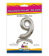 30" Standing Number 9 Silver bag of 1pc