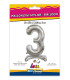 30" Standing Number 3 Silver bag of 1pc