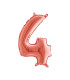 Mylar Rosa Gold miniloons number 4 (35cm) - pack 5 pcs.