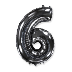40" Number 6 Black bag of 1pc