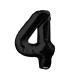 Mylar Number 4 Black Helium Saver 34"/87 cm 1pc
