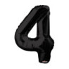 Mylar Number 4 Black Helium Saver 34"/87 cm 1pc