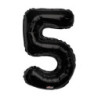 Mylar Number 5 Black Helium Saver 34"/87 cm 1pc