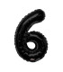 Mylar Number 6 Black Helium Saver 34"/87 cm 1pc
