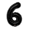Mylar Number 6 Black Helium Saver 34"/87 cm 1pc