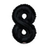 Mylar Number 8 Black Helium Saver 34"/87 cm 1pc