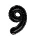 Mylar Number 9 Black Helium Saver 34"/87 cm 1pc