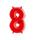 Mylar Red miniloons number 8 (35cm) - pack 5 pcs.