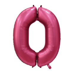 40" Number 0 Satin Pomegranate bag of 1pc
