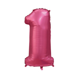 40" Number 1 Satin Pomegranate bag of 1pc