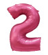 40" Number 2 Satin Pomegranate bag of 1pc
