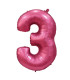 40" Number 3 Satin Pomegranate bag of 1pc