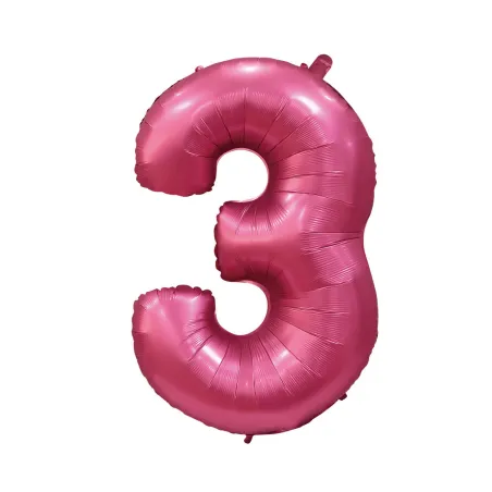 40" Number 3 Satin Pomegranate bag of 1pc