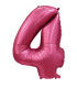 40" Number 4 Satin Pomegranate bag of 1pc