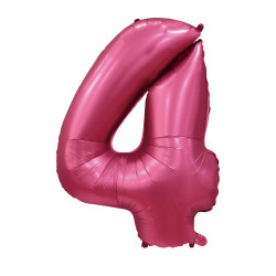 40" Number 4 Satin Pomegranate bag of 1pc