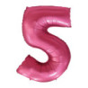 40" Number 5 Satin Pomegranate bag of 1pc