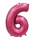 40" Number 6 Satin Pomegranate bag of 1pc
