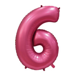 40" Number 6 Satin Pomegranate bag of 1pc