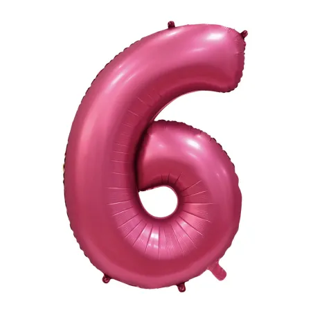 40" Number 6 Satin Pomegranate bag of 1pc