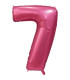 40" Number 7 Satin Pomegranate bag of 1pc