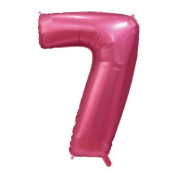 40" Number 7 Satin Pomegranate bag of 1pc