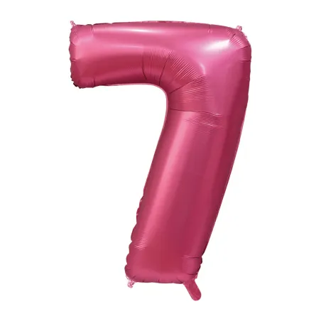 40" Number 7 Satin Pomegranate bag of 1pc