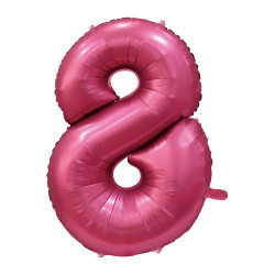 40" Number 8 Satin Pomegranate bag of 1pc