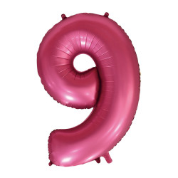 40" Number 9 Satin Pomegranate bag of 1pc