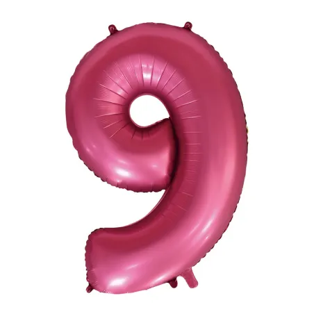 40" Number 9 Satin Pomegranate bag of 1pc