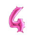 Mylar Fuchsia miniloons number 4 (35cm) - pack 5 pcs.