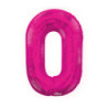 Mylar Number 0 Fuchsia Helium Saver 34"/87 cm 1pc