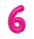 Mylar Number 6 Fuchsia Helium Saver 34"/87 cm 1pc