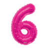 Mylar Number 6 Fuchsia Helium Saver 34"/87 cm 1pc