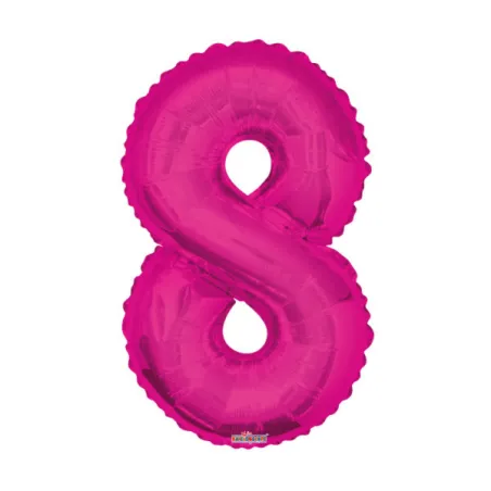 Mylar Number 8 Fuchsia Helium Saver 34"/87 cm 1pc