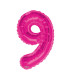 Mylar Number 9 Fuchsia Helium Saver 34"/87 cm 1pc